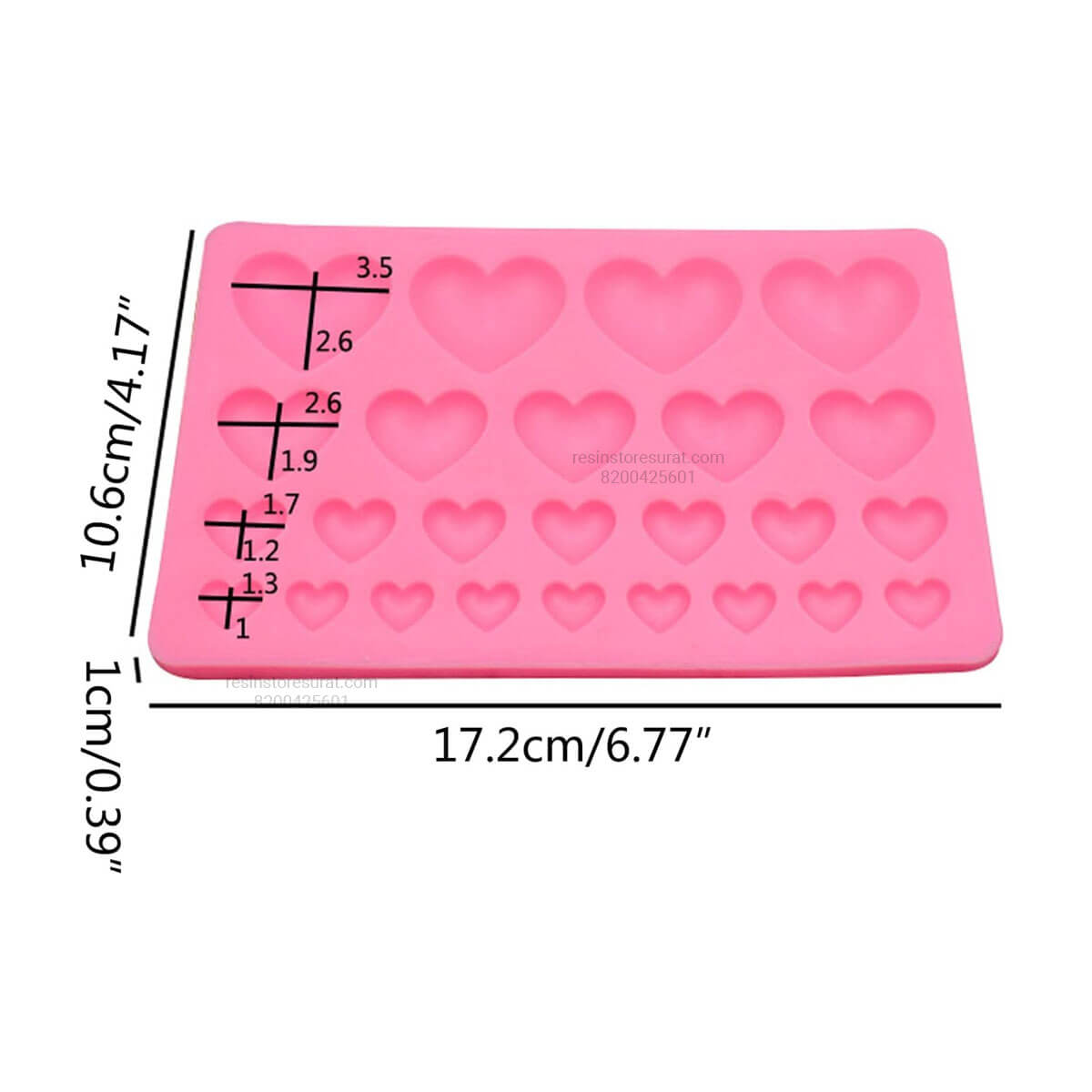 25 Cavity Heart Silicone Candle Mould for DIY Candle | Candle Material Hub