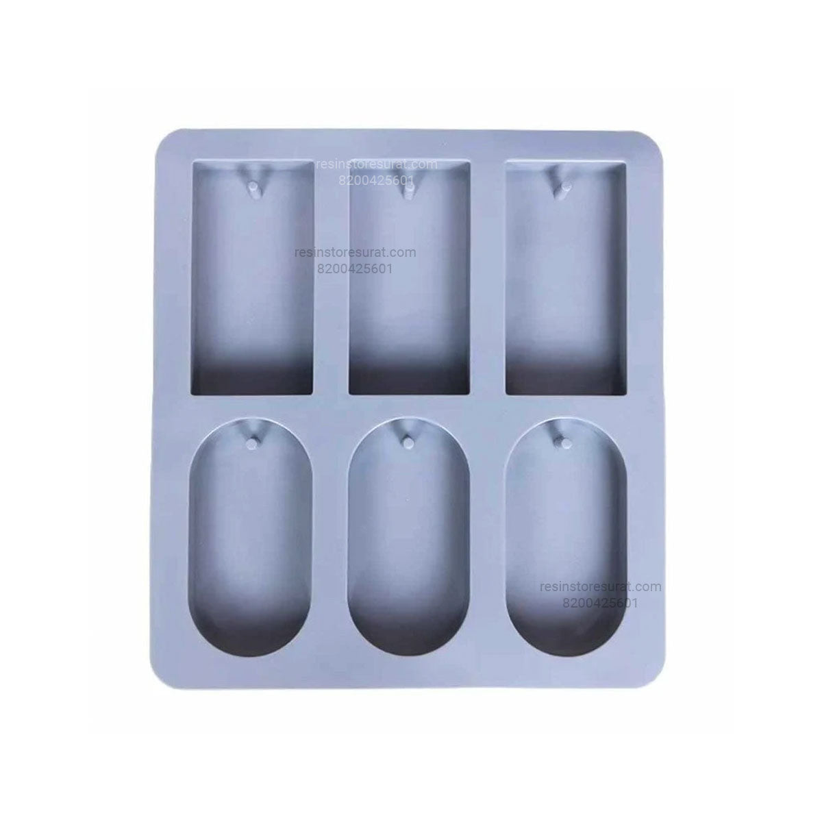 6 Cavity Rectangle & Oval Silicone Soap & Aromatiser Mould | Candle Material Hub