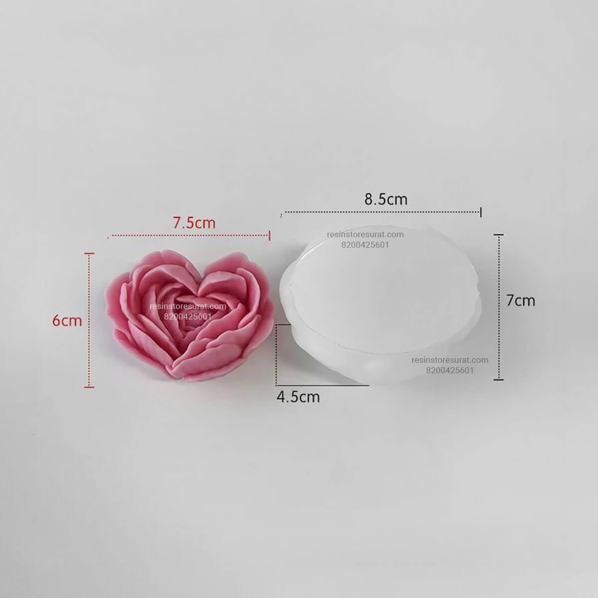 Big 3D Flower Heart Silicone Candle Mould – 051 | Candle Material Hub