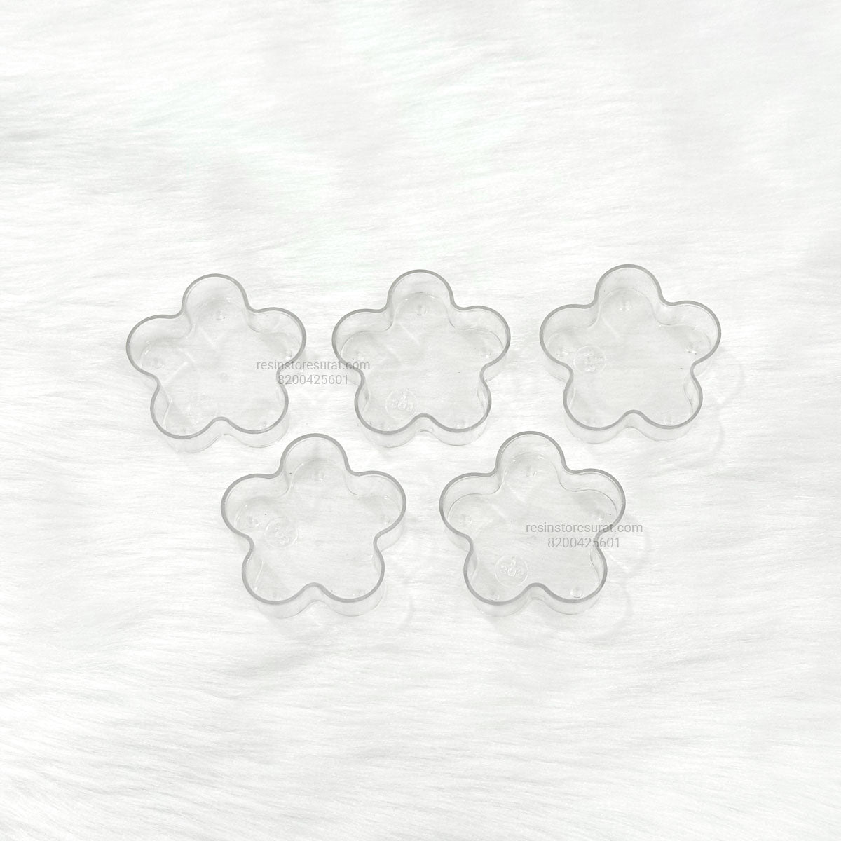 Flower Shape Polycarbonate T-Light Cups (5 Pcs) – Transparent Tealight Candle Cups