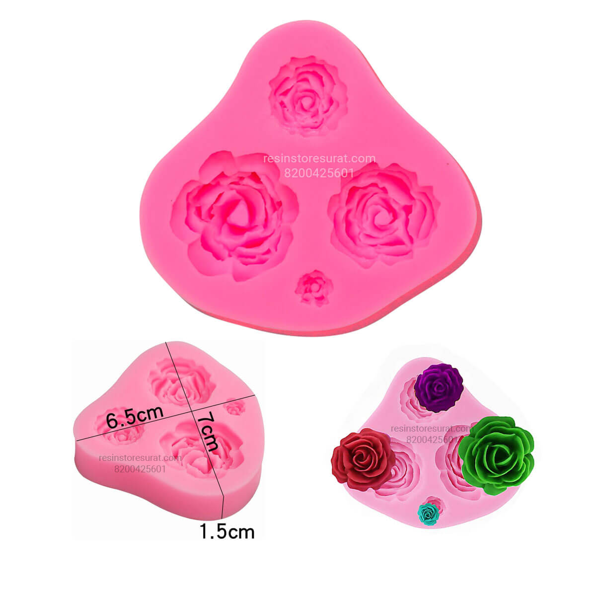 4 Cavity Rose Flower Silicone Candle Mould for Decorative Candle | Candle Material Hub