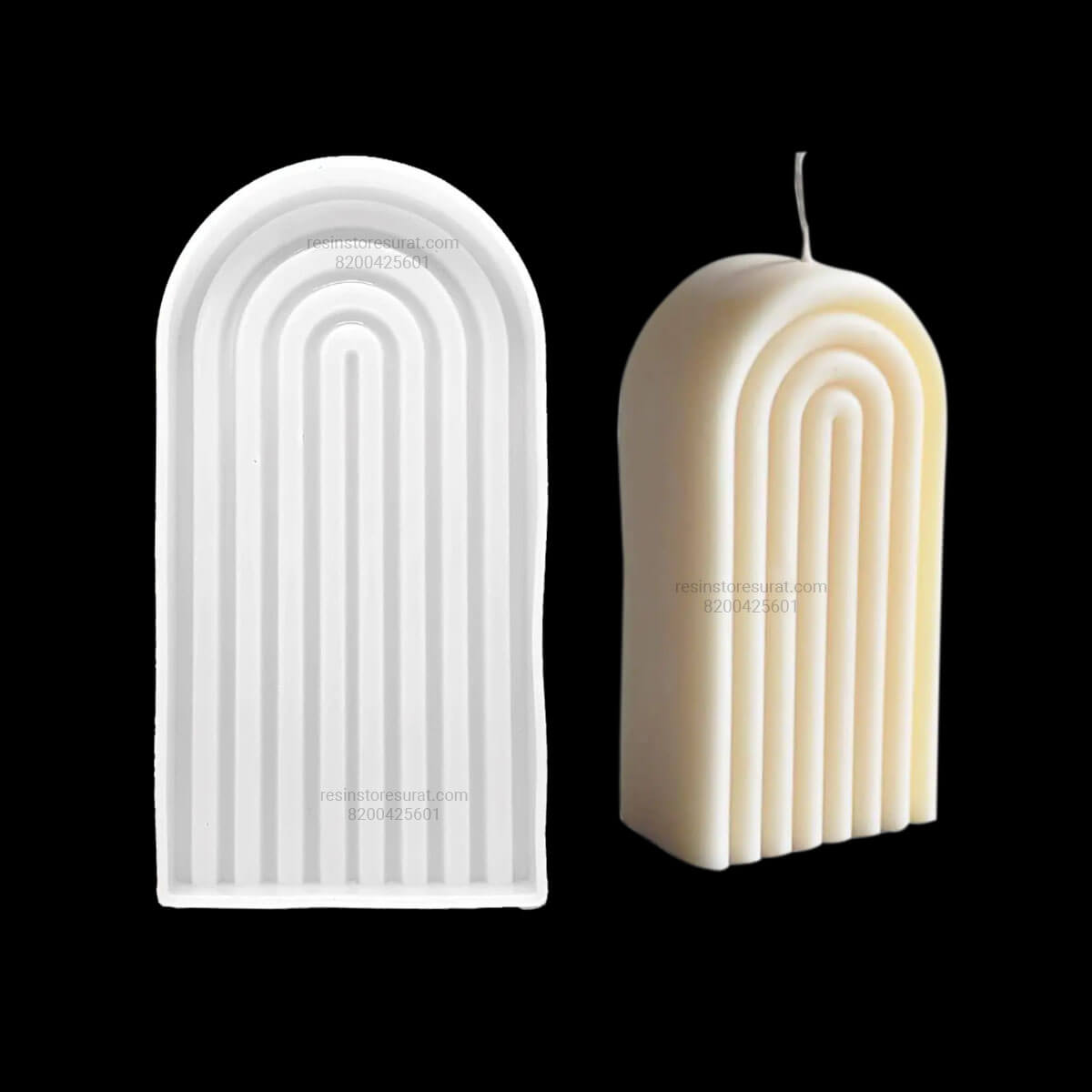 Big Semi Oval Silicone Candle Mold for Decorative Candle | Candle Material Hub
