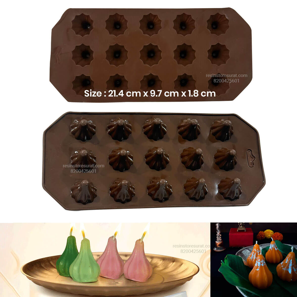 Small Modak Silicone Candle Mould for Festive Candles | Candle Material Hub