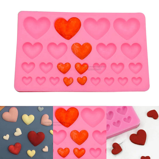 25 Cavity Heart Silicone Candle Mould for DIY Candle | Candle Material Hub