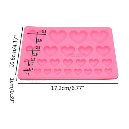 25 Cavity Heart Silicone Candle Mould for DIY Candle | Candle Material Hub