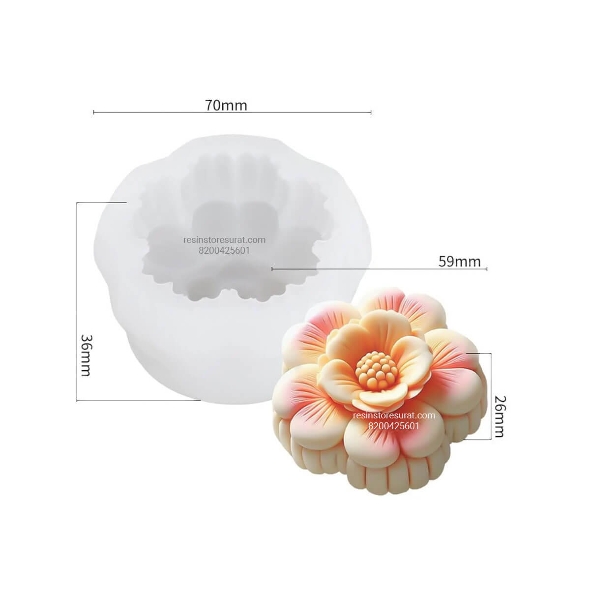 3D Flower Silicone Candle Mould – 50 for Decorative Candle Making | Candle Material Hub