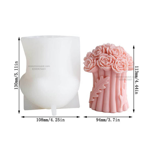 3D Rose Bouquet Silicone Candle Mould for Decorative Candles | Candle Material Hub