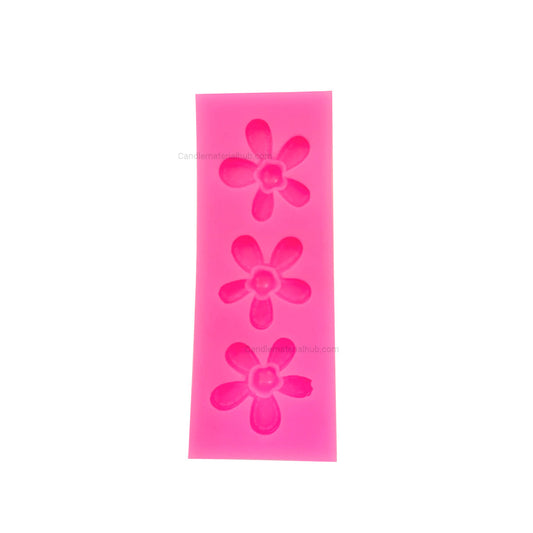 3 cavity Candle Flower mould - 07