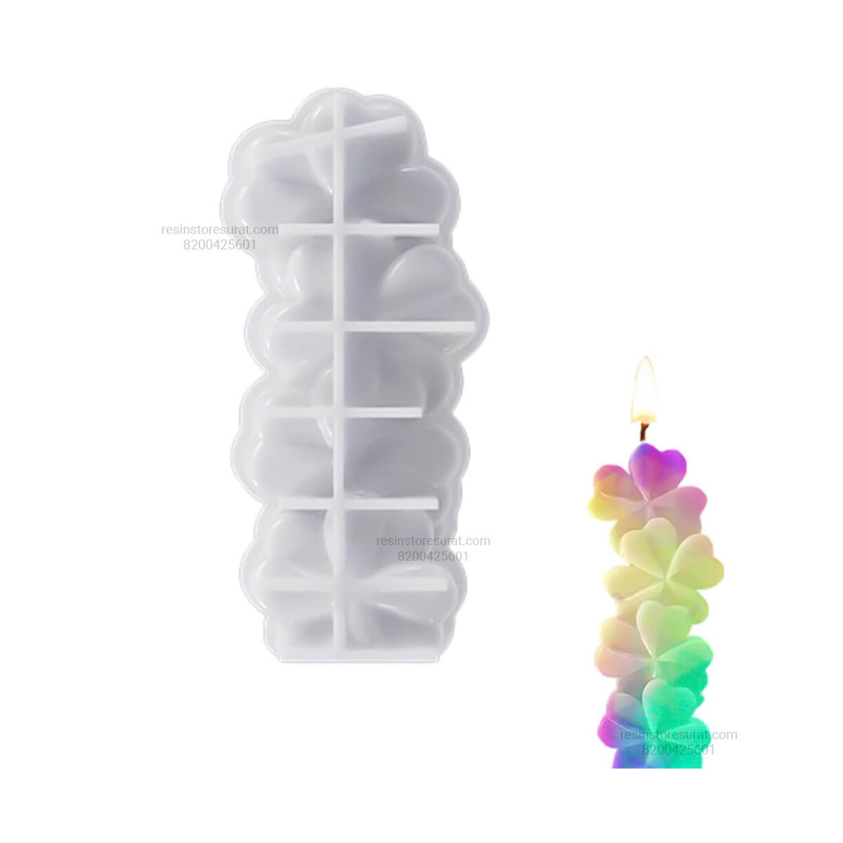 4 Leaf Flower Silicone Candle Mold for DIY Candle | Candle Material Hub