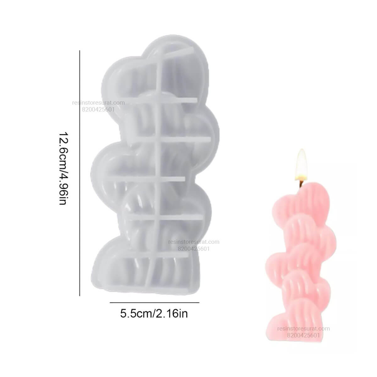 5 Striped Love Silicone Candle Mold for Romantic Candle Making | Candle Material Hub