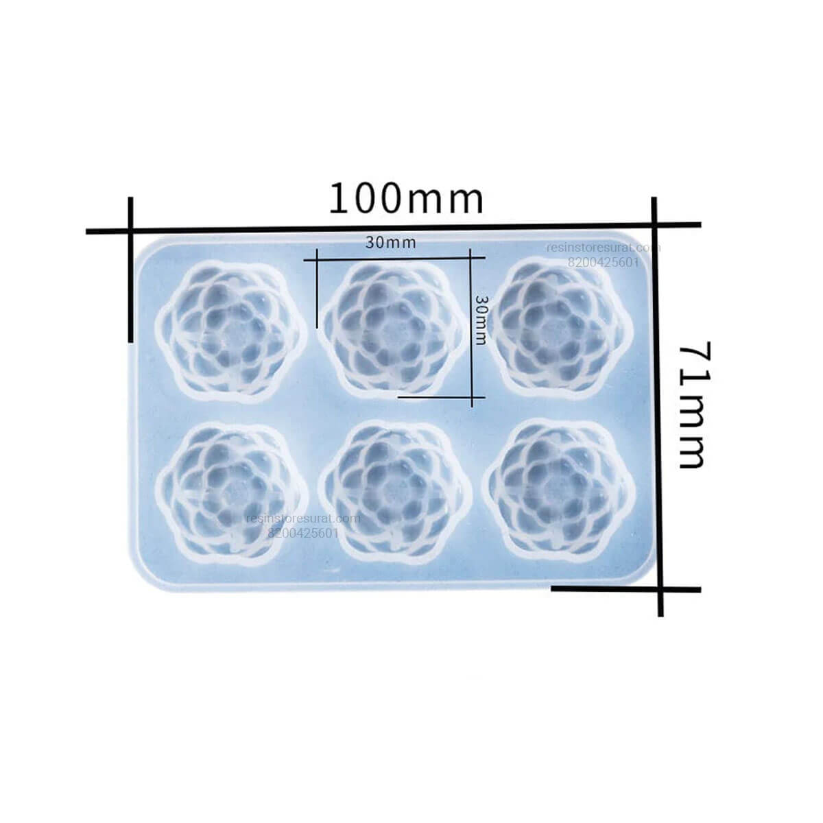 6 Cavity 3D Flower Candle Mould for Decorative Candle Making