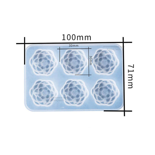 6 Cavity 3D Flower Candle Mould for Decorative Candle Making