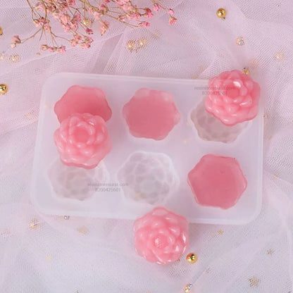 6 Cavity 3D Flower Candle Mould for Decorative Candle Making