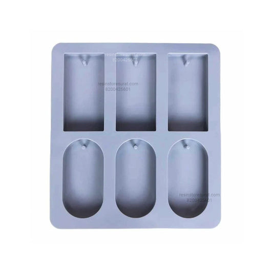 6 Cavity Rectangle & Oval Silicone Soap & Aromatiser Mould | Candle Material Hub