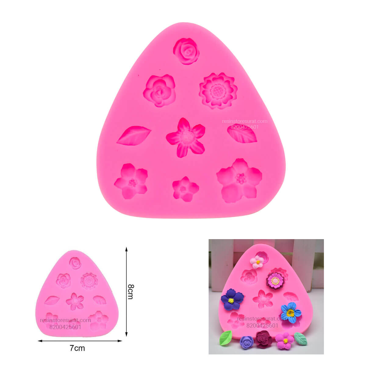 9 In 1 Small Flower Silicone Candle Mould for DIY Candle | Candle Material Hub