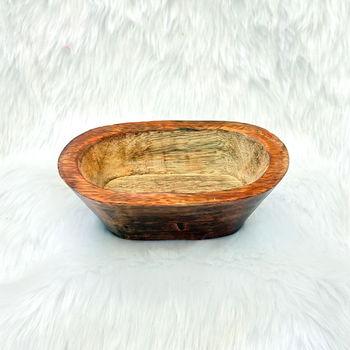 Boat Shape Wooden Candle Bowl – Natural Wooden Candle Container