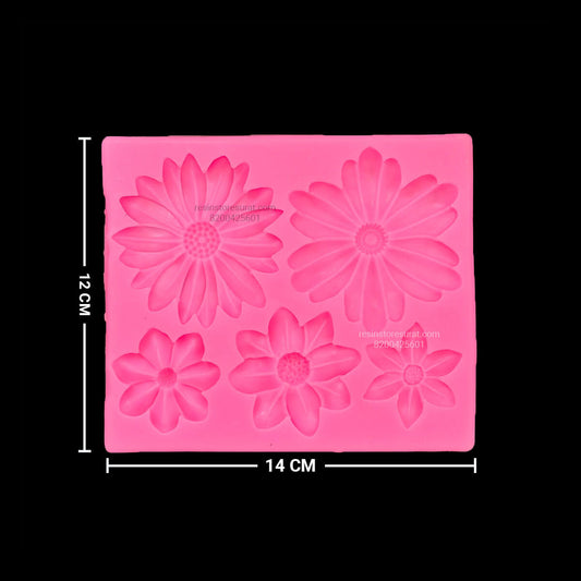 5 Cavity Flower Silicone Candle Mould – 39-03 | Candle Material Hub