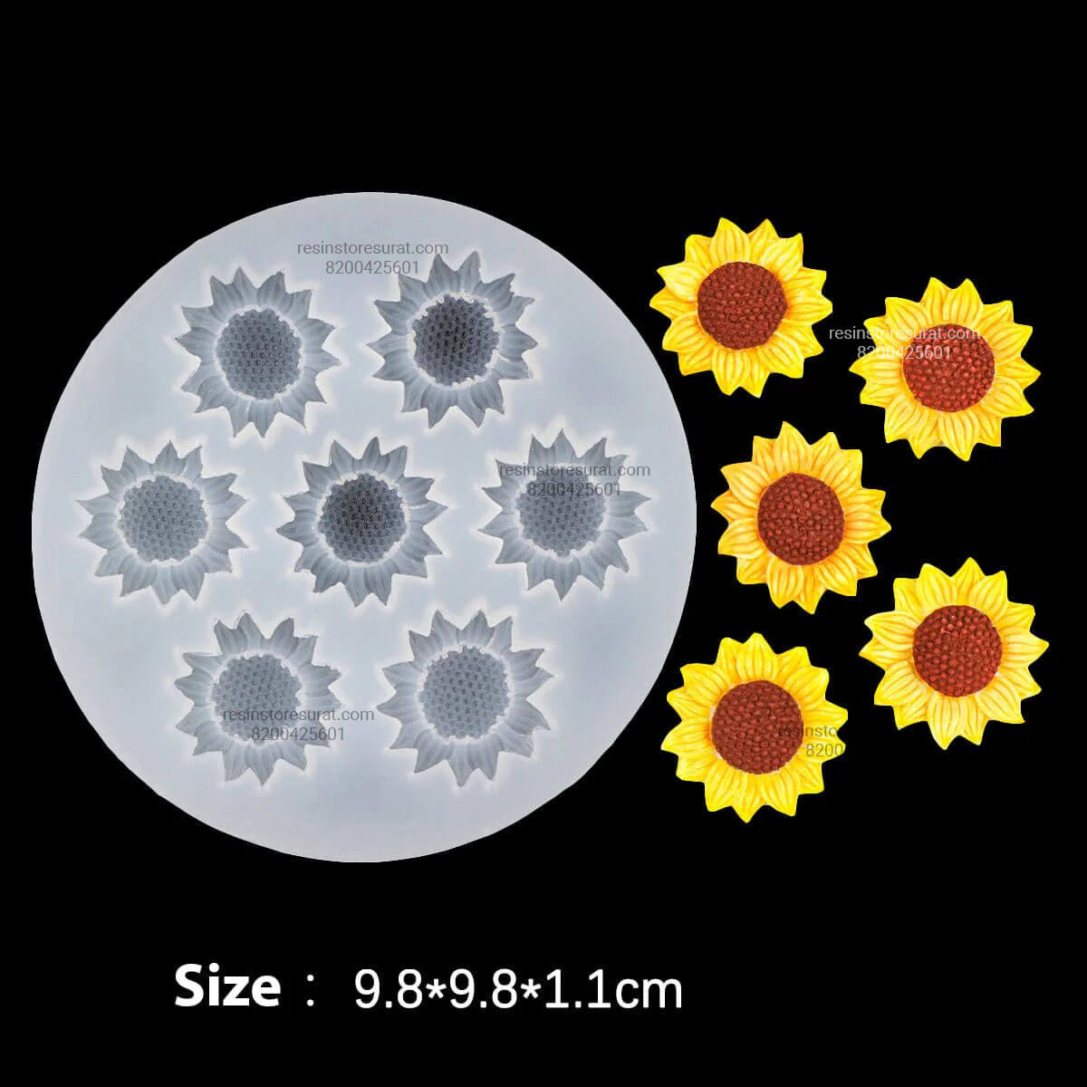 7 Cavity 3D Sunflower Silicone Candle Mould – 134 | Candle Material Hub