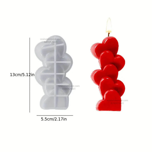 Heart Pillar Silicone Candle Mold for Romantic Decorative Candles | Candle Material Hub