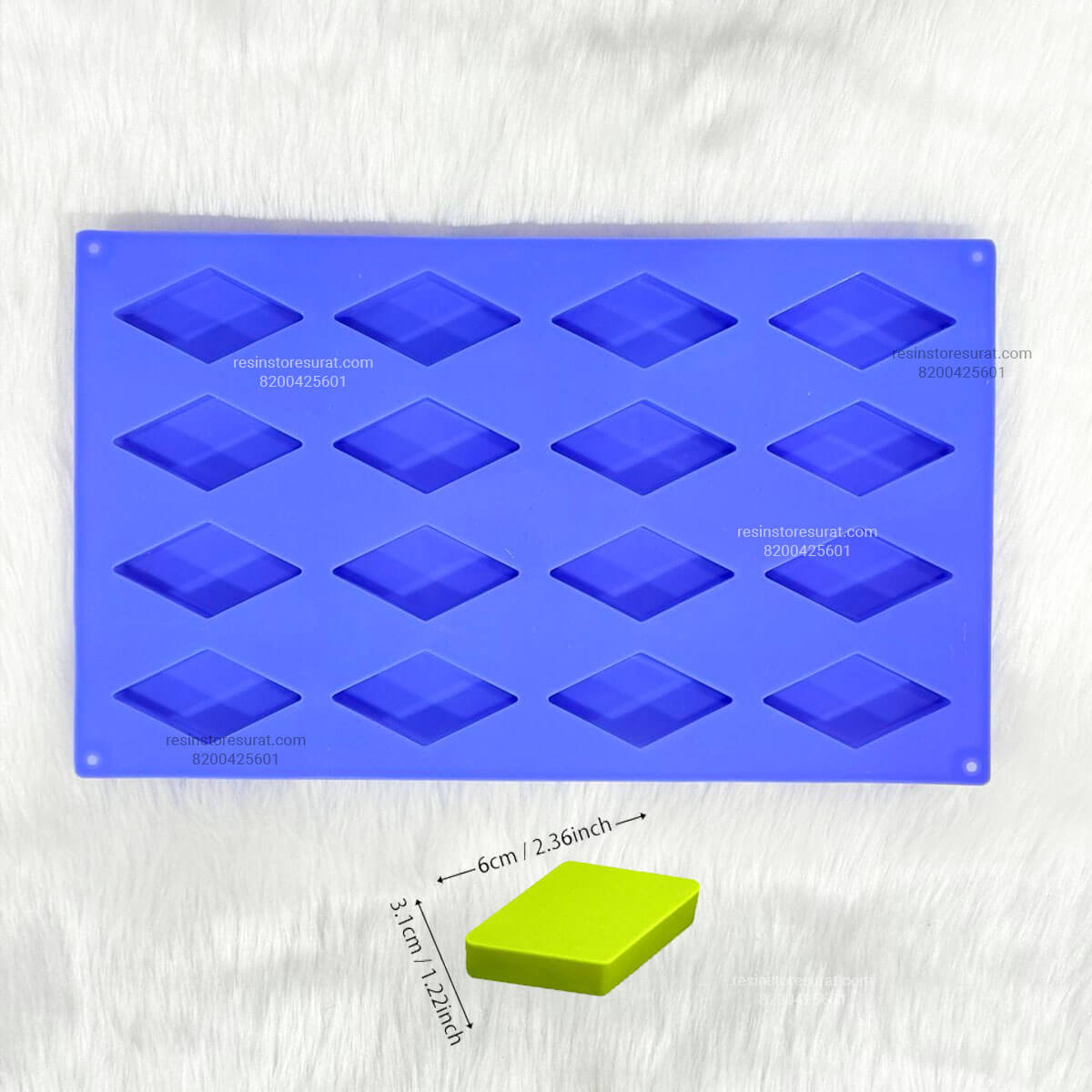 24 Cavity Kaju Katli Silicone Candle Mould for Festive Candles | Candle Material Hub