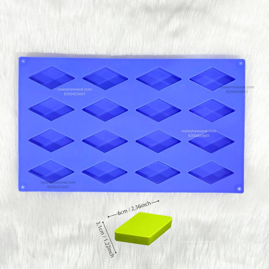 24 Cavity Kaju Katli Silicone Candle Mould for Festive Candles | Candle Material Hub