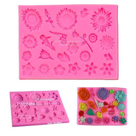 23 Cavity Mixed Flower Silicone Candle Mould for DIY Craft Candles | Candle Material Hub