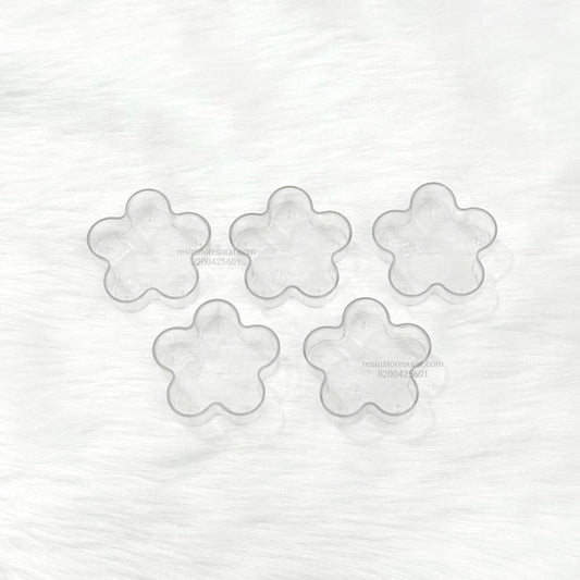 Flower Shape Polycarbonate T-Light Cups (5 Pcs) – Transparent Tealight Candle Cups