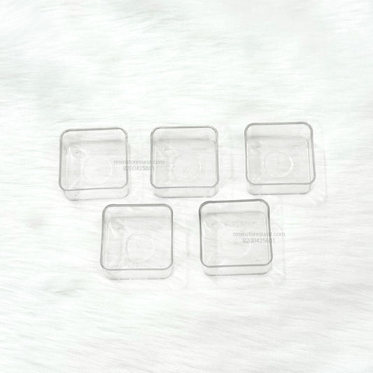 Square Shape Polycarbonate T-Light Cups (5 Pcs) – Transparent Tealight Candle Cups