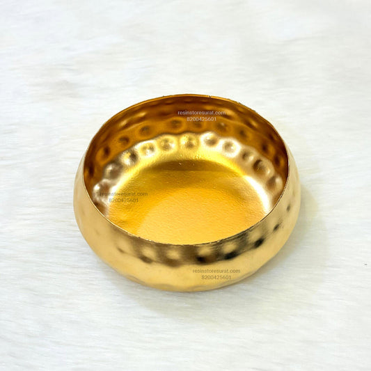 Round Metal Urli Bowl for Candle Making - B