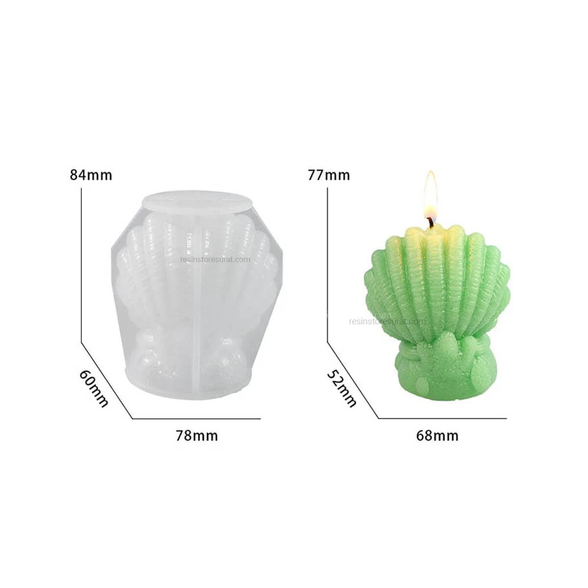 Shell Coral Silicone Candle Mould for Decorative Candle Making | Candle Material Hub
