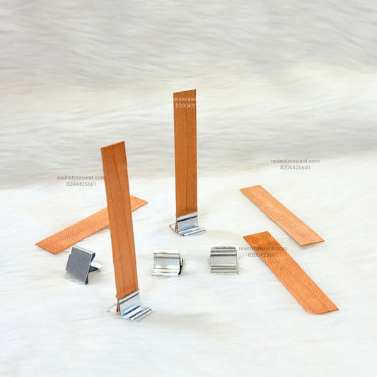 Small Wooden Wick for Candle Making (10 Pcs) with Sustainer | Candle Material Hub