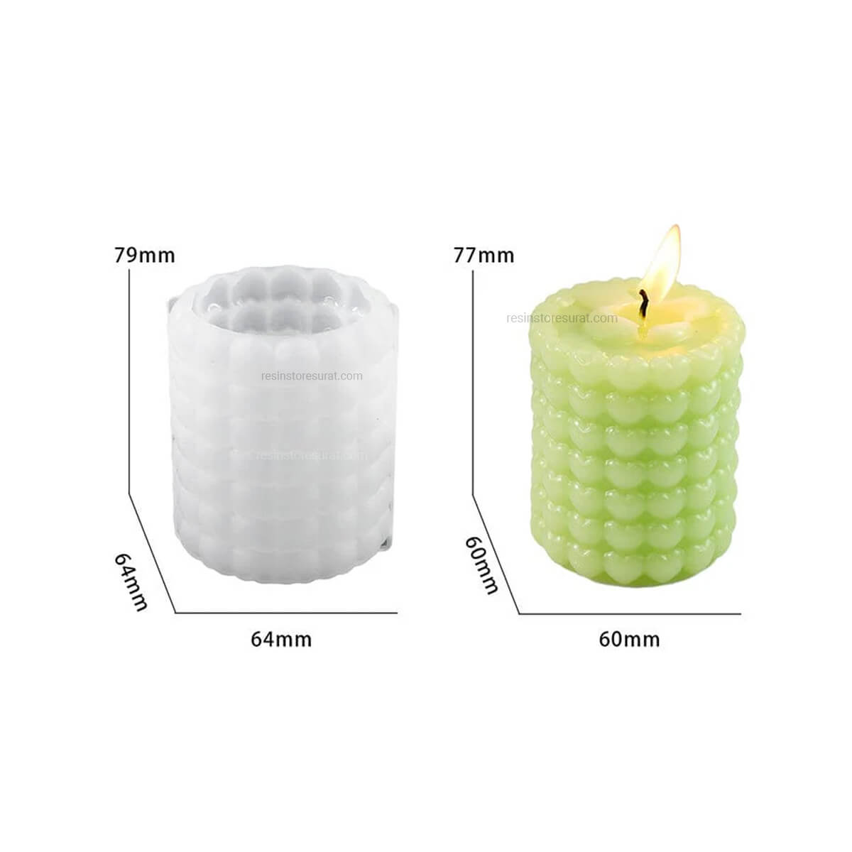 Small Heart Cylinder Silicone Candle Mould for DIY Candle Making | Candle Material Hub