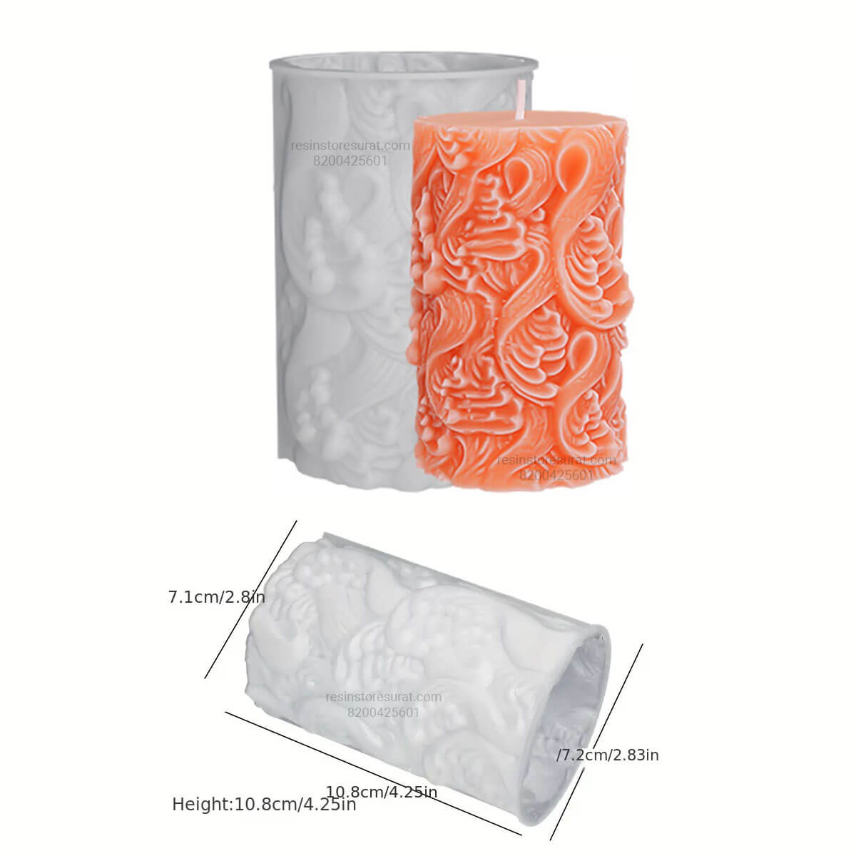 Spray Pillar Silicone Candle Mould for Decorative Pillar Candles | Candle Material Hub