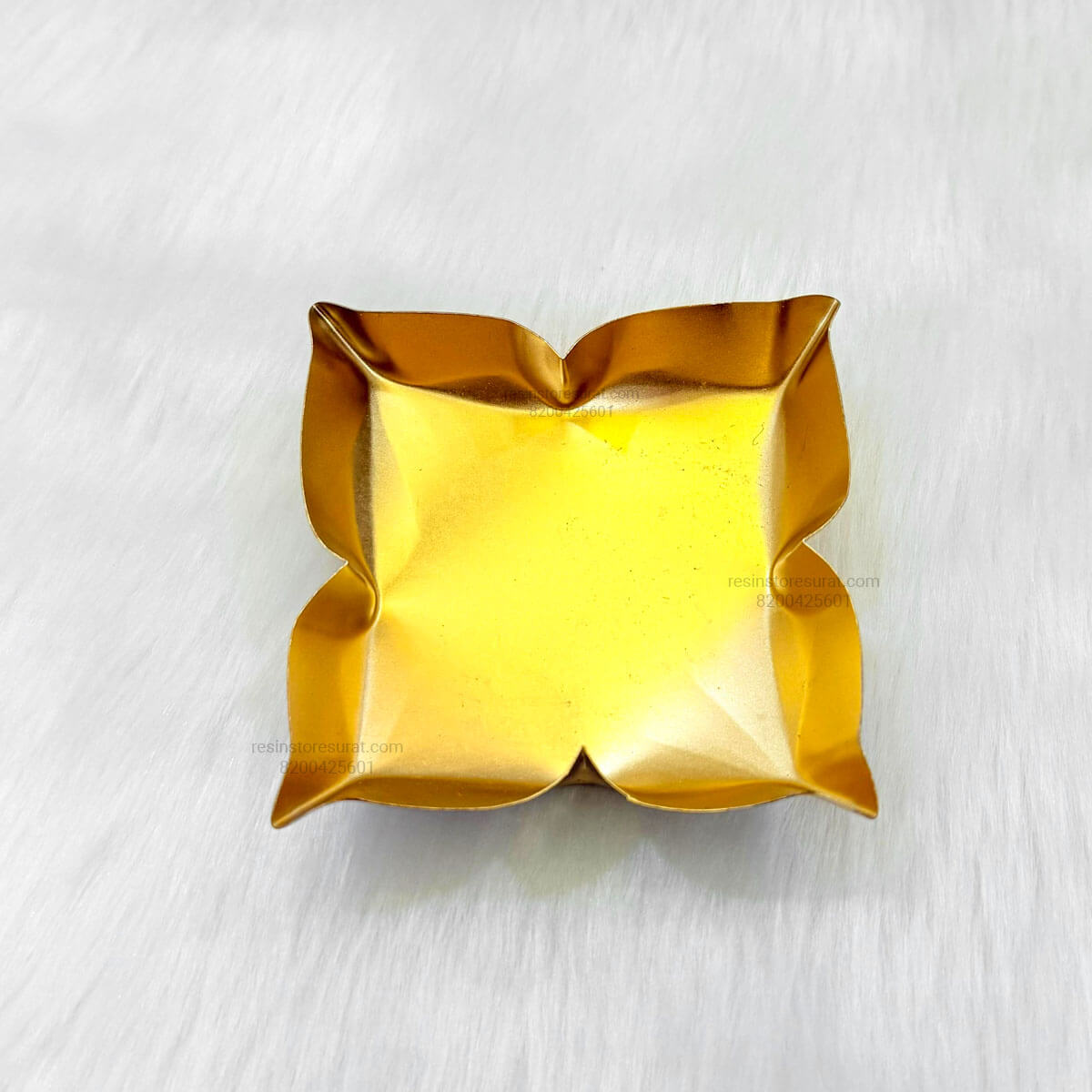 Square Metal Urli Bowl for Candle Making