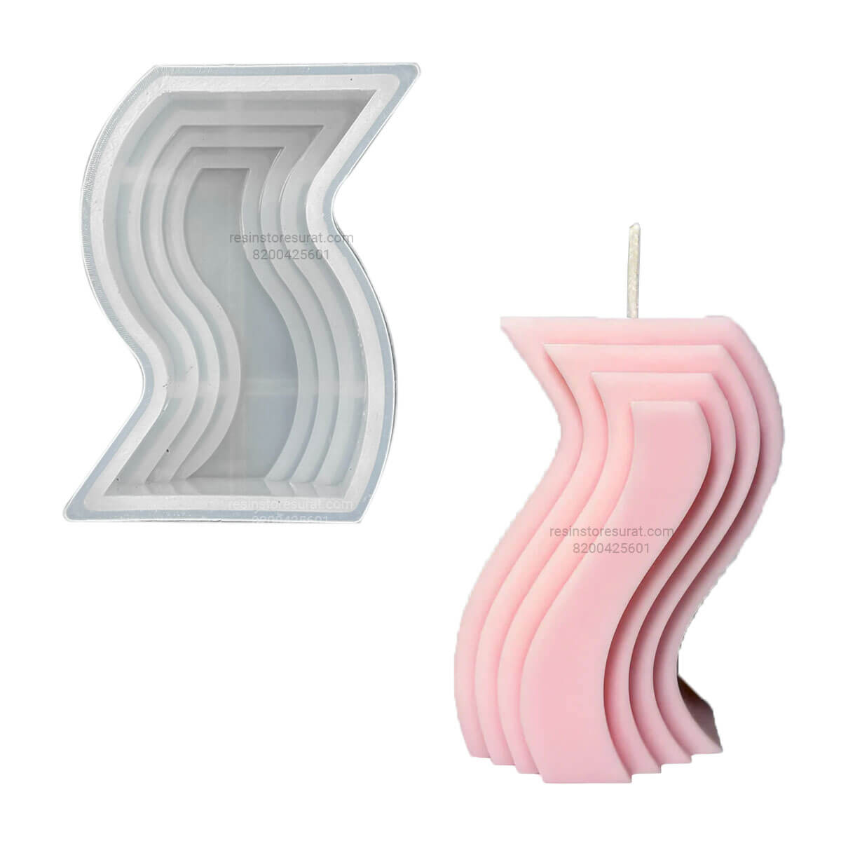 S Shape Silicone Candle Mold for Decorative Candle Making | Candle Material Hub