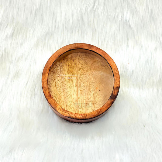 4 Inch Round Shape Wooden Candle Bowl – Natural Wooden Candle Container